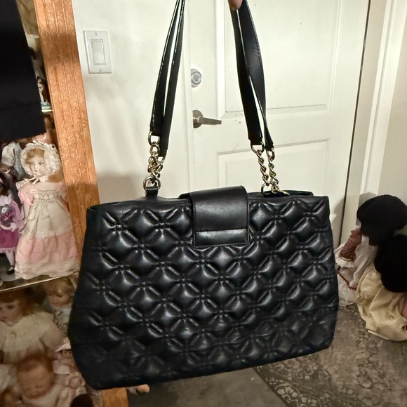 Kate Spade Elena Astor Court Black Quilted Leather Satchel/Shoulder Bag/Tote - Picture 2 of 9